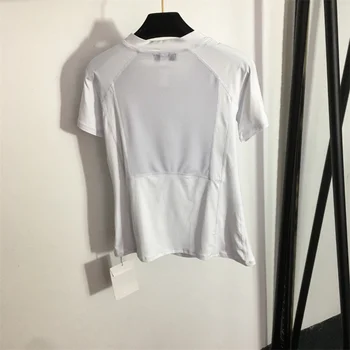 Jar/Leto 2023 nové pol zips stand-up-krátke rukávy športové tričko pre ženy t-tričko, biela a čierna