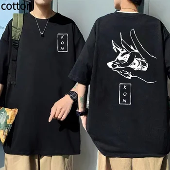 Kaus Gambar Tokoh Anime Jepang Hayakawa Aki Fox Diabol Kon Kaus Katun Lembut Pria Kaus Manga Wanita Pria Streetwear