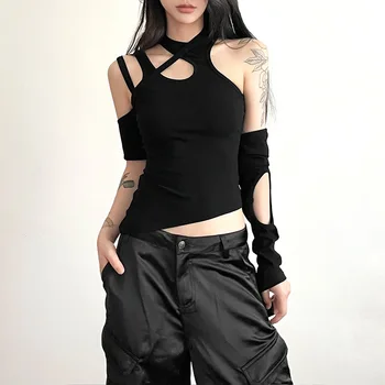 Y2k Oblečenie 2023 Lete Nové dámske jednofarebné Slim Fit Otvoriť Pupok Street Fashion Nepravidelný Tank Top
