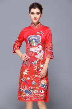 Vintage Boutique Lady Fantázie Výšivky Šaty Čínsky Kostým Qipao Šaty
