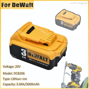 3.0 AH Pre Dewalt 3000mAh 20V náradie batérie pre Dewalt DCB180 DCB181 DCB182 DCB201 DCB200 MAX. výkon 18650 batérie