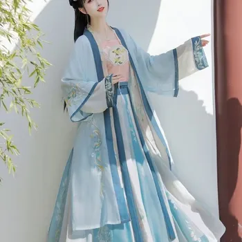 Čínske Tradičné Piesne Princezná Hanfu Šaty, Oblek Ženy Tenké Výšivky Cosplay Víla Antické Šaty Lady Retro Dance Party