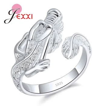 Vytvorené nové 925 Sterling Silver Dragon Prst Prstene pre Ženy Jedinečný Otvorený Mužov Šperky Veľkoobchod Nastaviteľné Bague