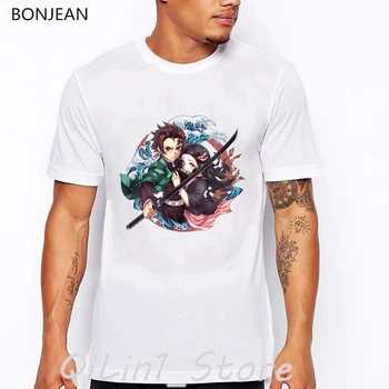 nové letné štýl Démon Vrah cartoon print t shirt mužov vlna Japonských Anime t-shirt hombre white tee tričko homme unisex tričko