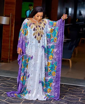 Africké Šaty pre Ženy Jar Leto Africkej Ženy Polyester Tlač Dlhé Rúcha Moslimských Abaya Afriky Oblečenie pre Ženy